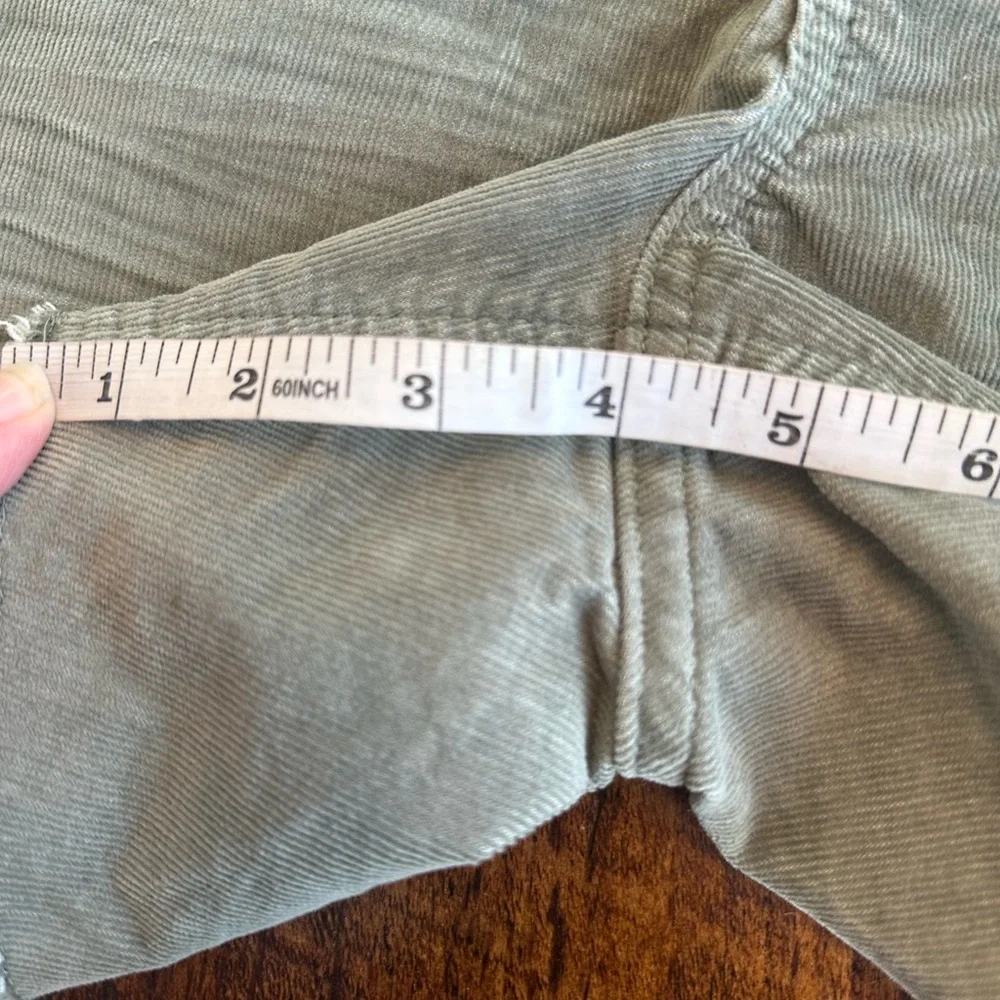 GAP | Sage Green Corduroy Cut-Off Shorts with Frayed Hem, Size 8 - Picture 7 of 7